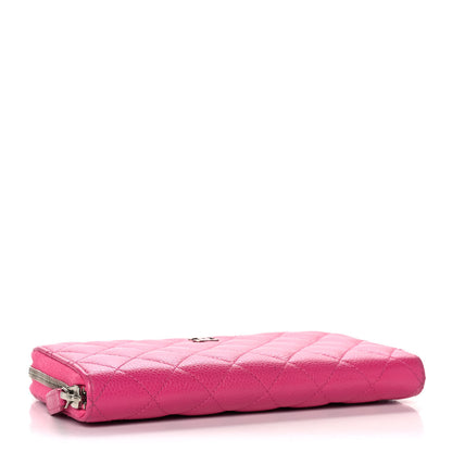 Chanel Caviar Quilted Large Gusset Zip Around Wallet Pink 4 of 13