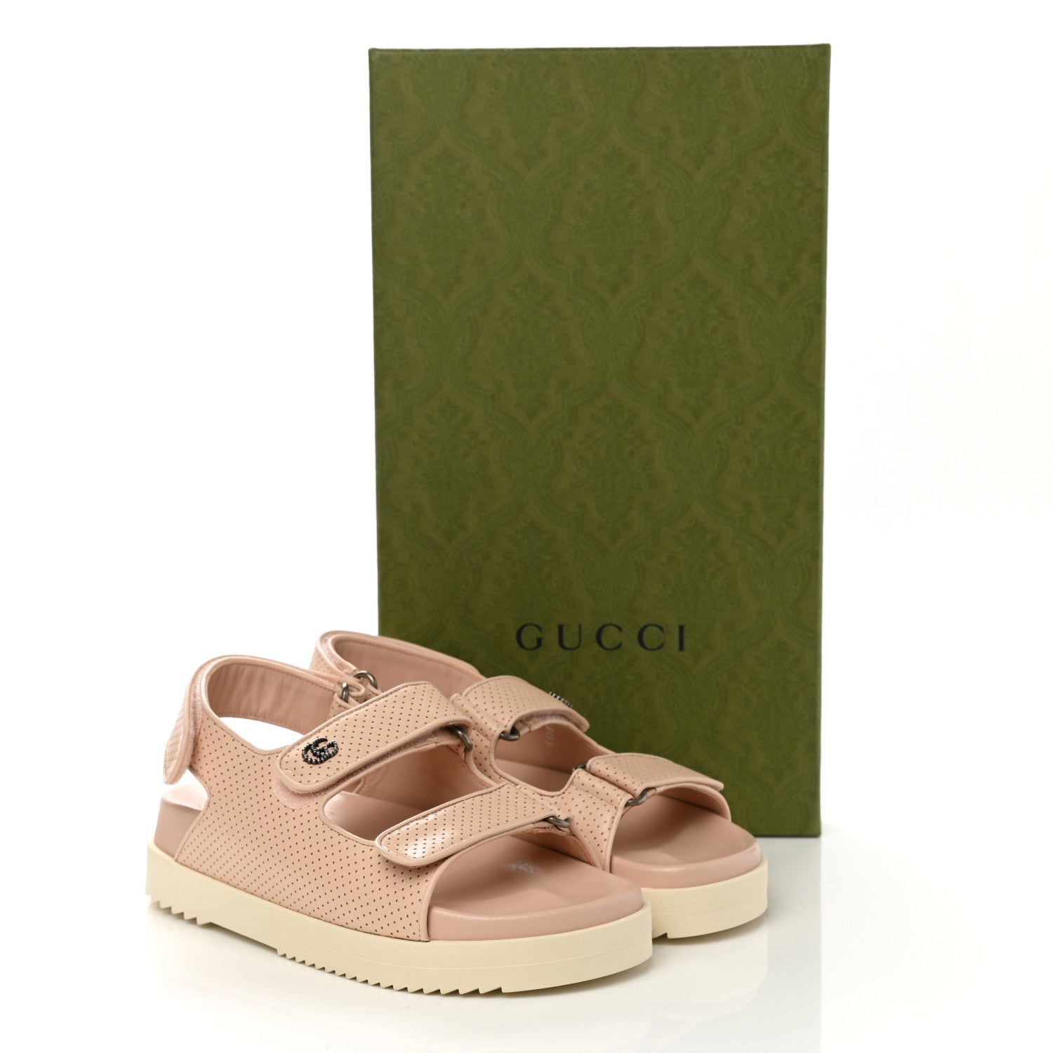 Gucci Malaga Kid Mini Double G Perforated Womens Dad Sandals 36 Skin Rose 11 of 11