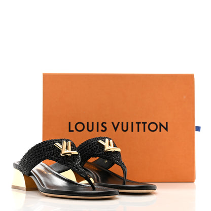 Louis Vuitton Raffia Dita Thong Sandal 40 Black 9 of 9
