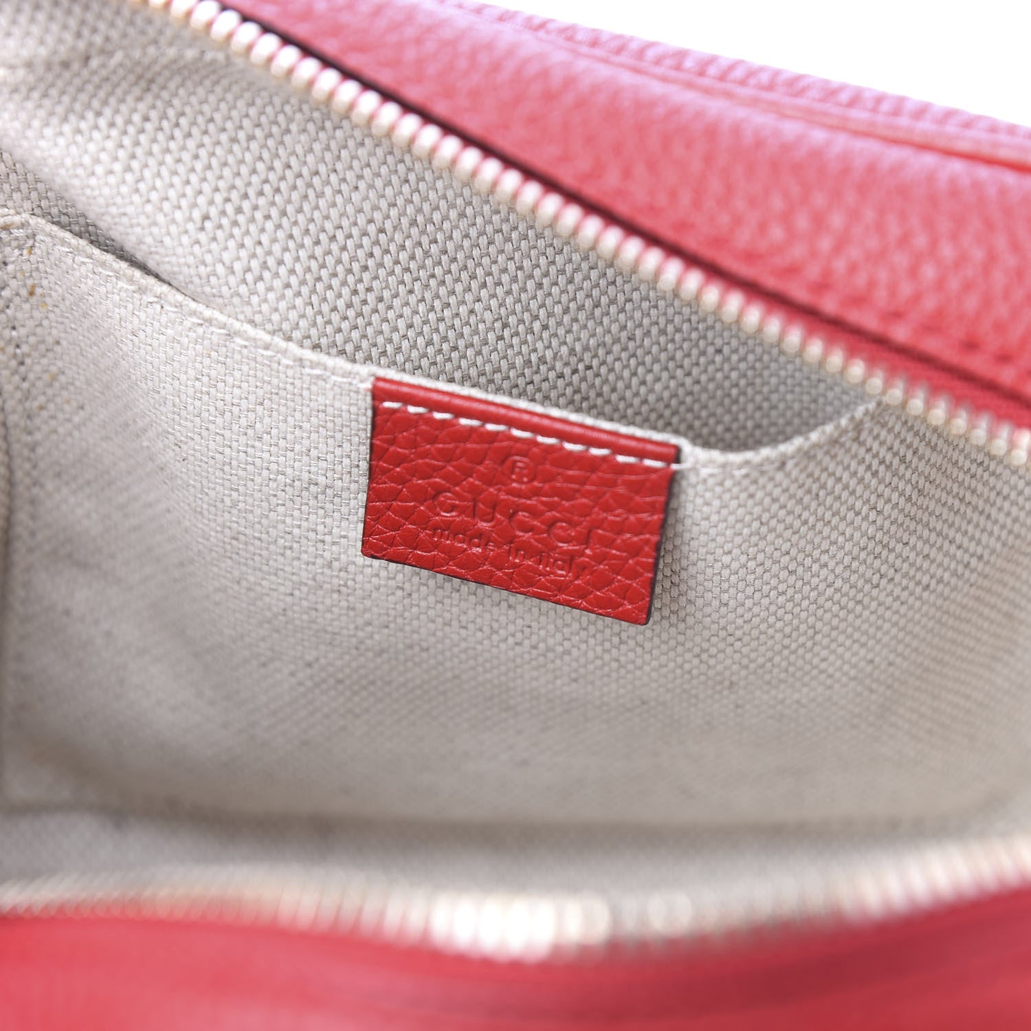 Gucci Pebbled Calfskin Small Soho Disco Bag Vibrant Red 8 of 14