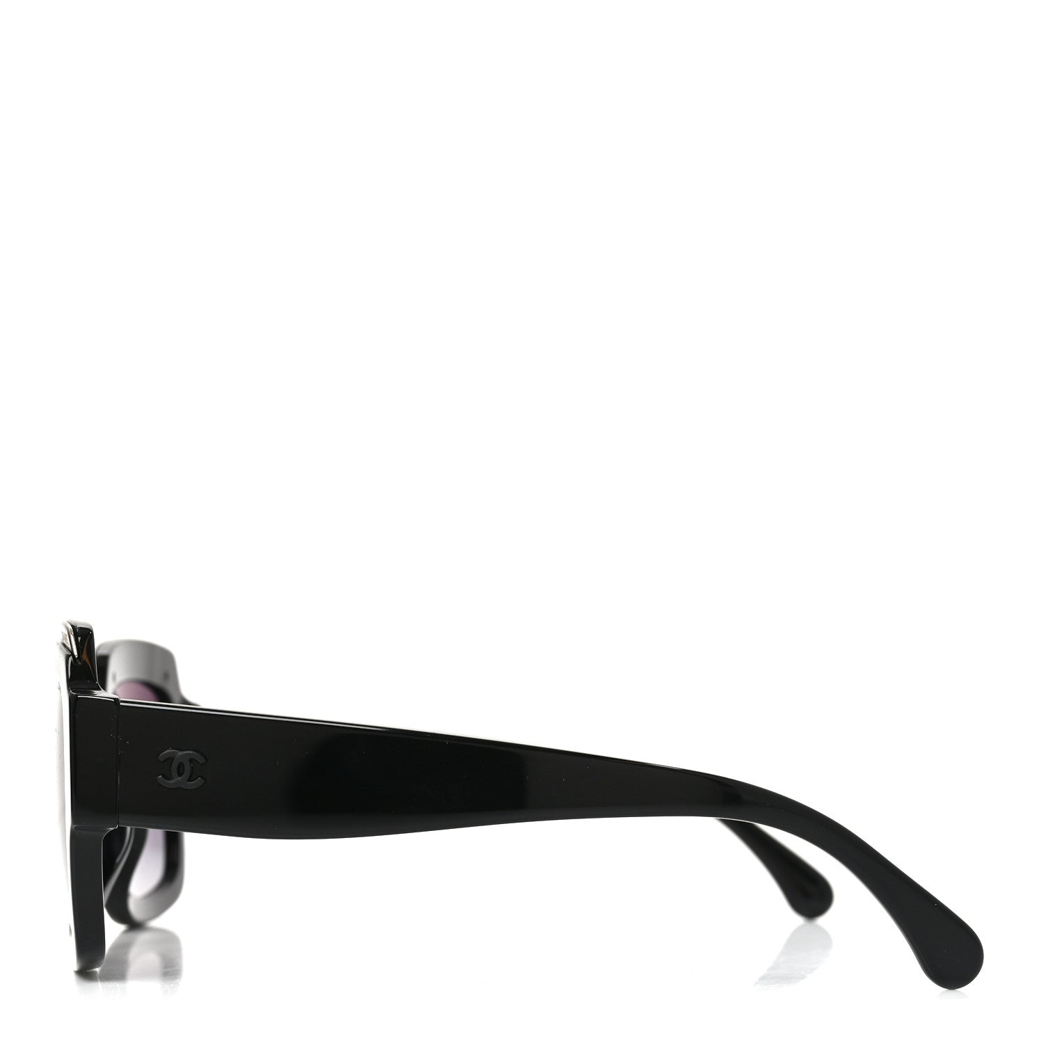 Chanel Acetate Rectangle Logo Sunglasses 71506A Black Gold 3 of 7