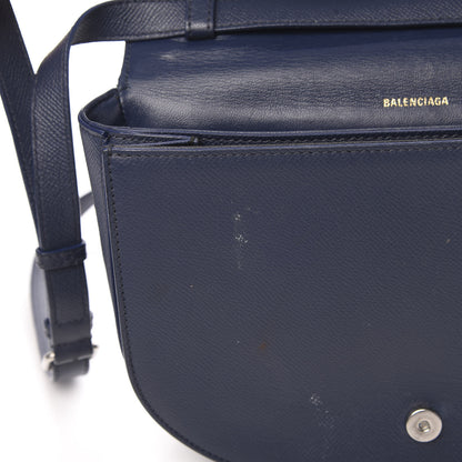 Balenciaga Grained Calfskin Logo Print S Ville Day Bag Bleu Canopee 12 of 16