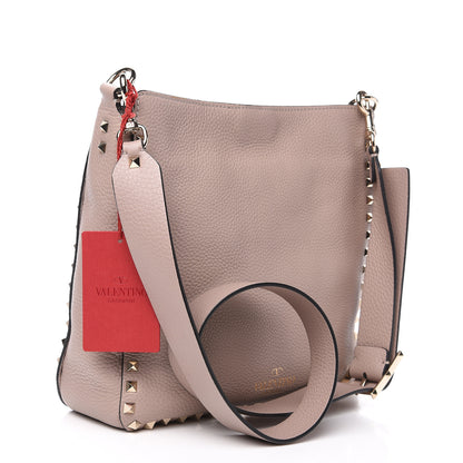 Valentino Garavani Pebbled Calfskin Small Rockstud Flip-Lock Messenger Bag Poudre 2 of 8