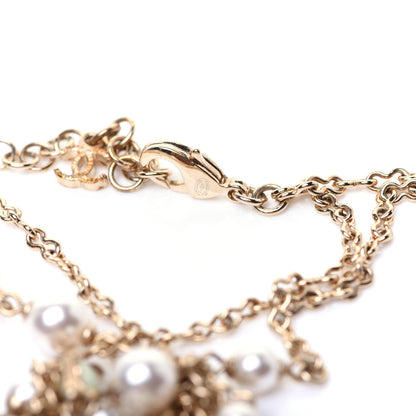 Chanel Resin Pearl Beaded Logo Chain Choker Green White Pink 5 of 5