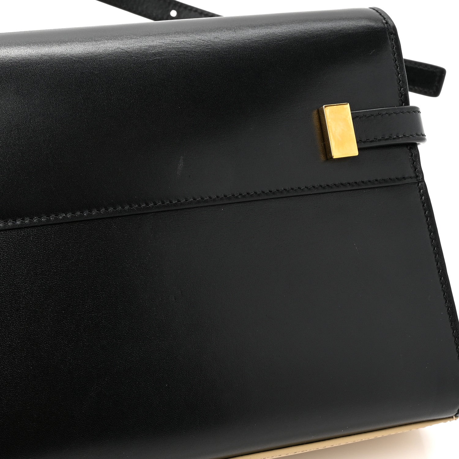 Saint Laurent Smooth Calfskin Manhattan Shoulder Bag Black Beige 12 of 12