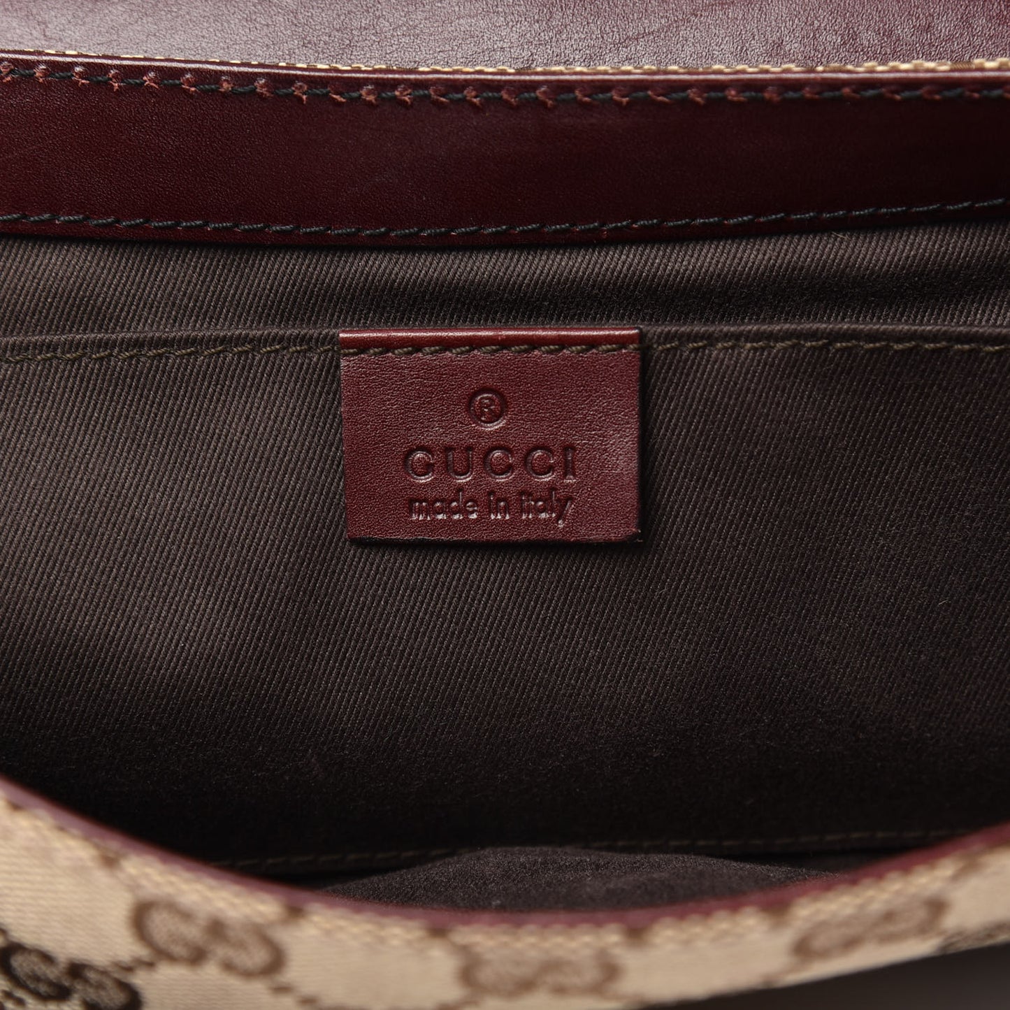 Monogram Studded Horsebit Clutch Bordeaux
