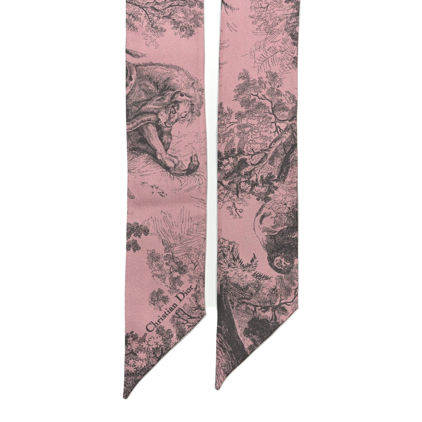 Silk Toile De Jouy Mitzah Scarf Rose