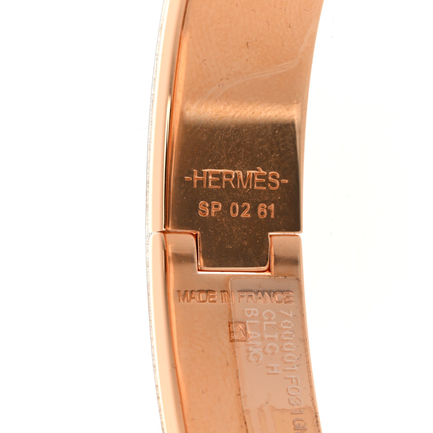 Enamel Narrow Clic Clac H Bracelet GM White