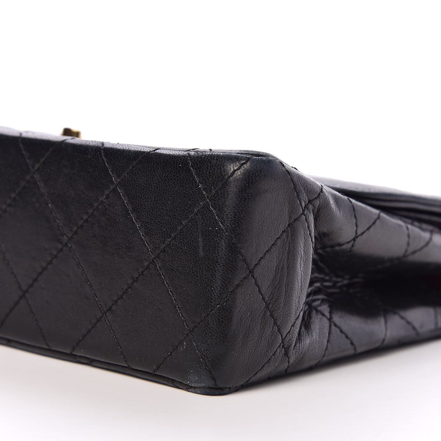 Lambskin Quilted Medium Double Flap Bag Black