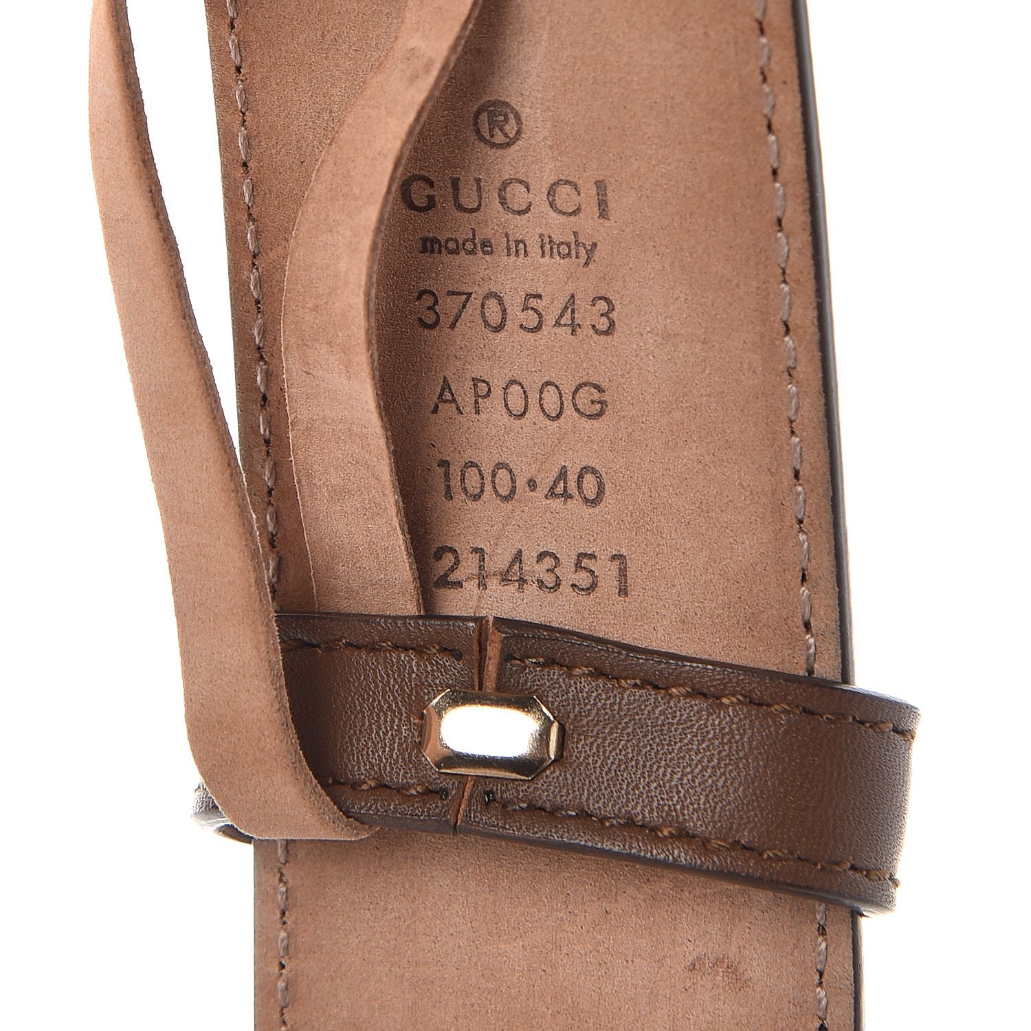 Gucci Calfskin Interlocking G 37mm Belt 100 40 Nut Brown 7 of 8