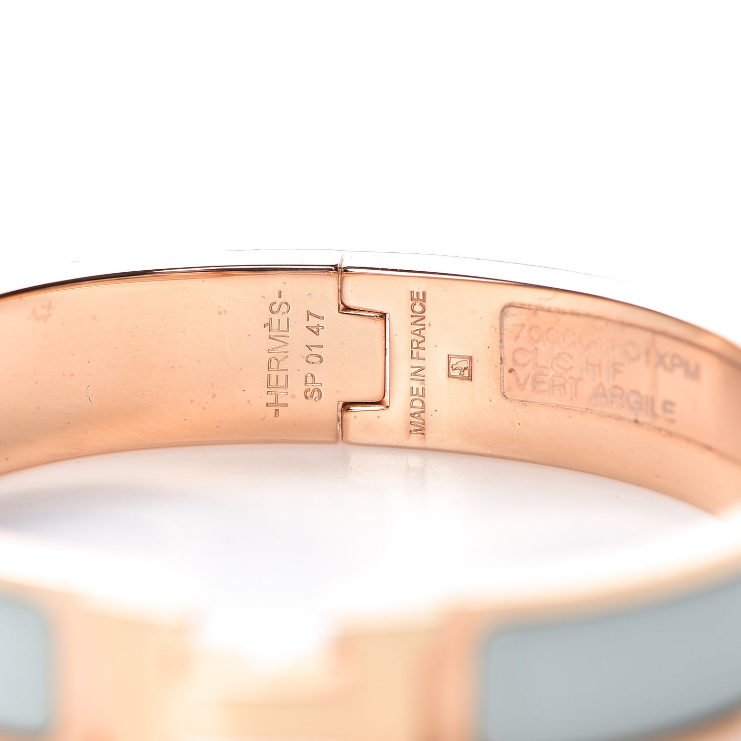Enamel Narrow Clic Clac H Bracelet PM Vert Argile