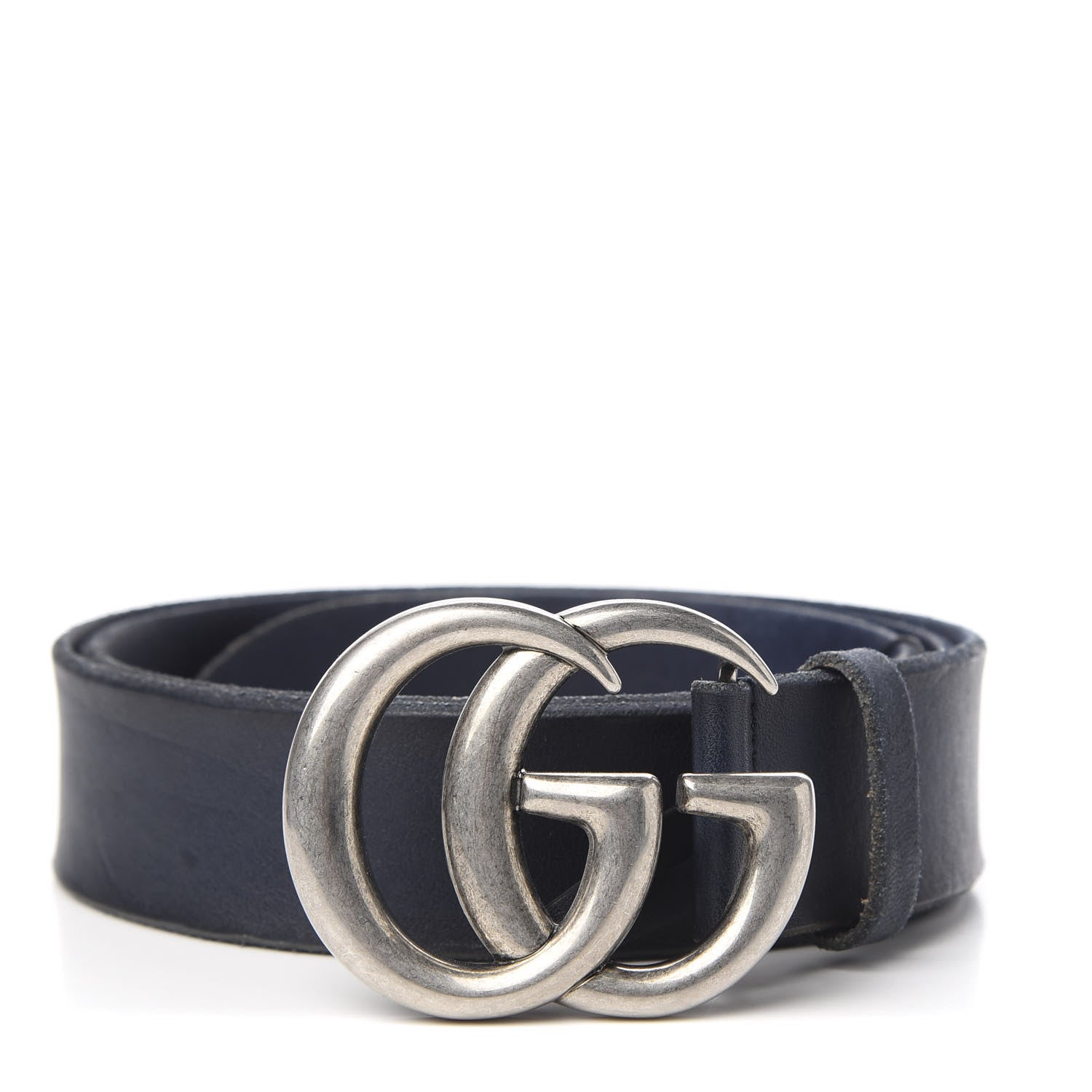 Gucci Cuoio Toscano Nickel Double Double G 40mm Belt 95 38 Blue 1 of 5