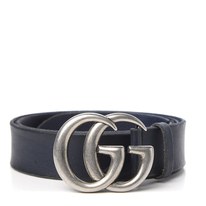 Gucci Cuoio Toscano Nickel Double Double G 40mm Belt 95 38 Blue 1 of 5