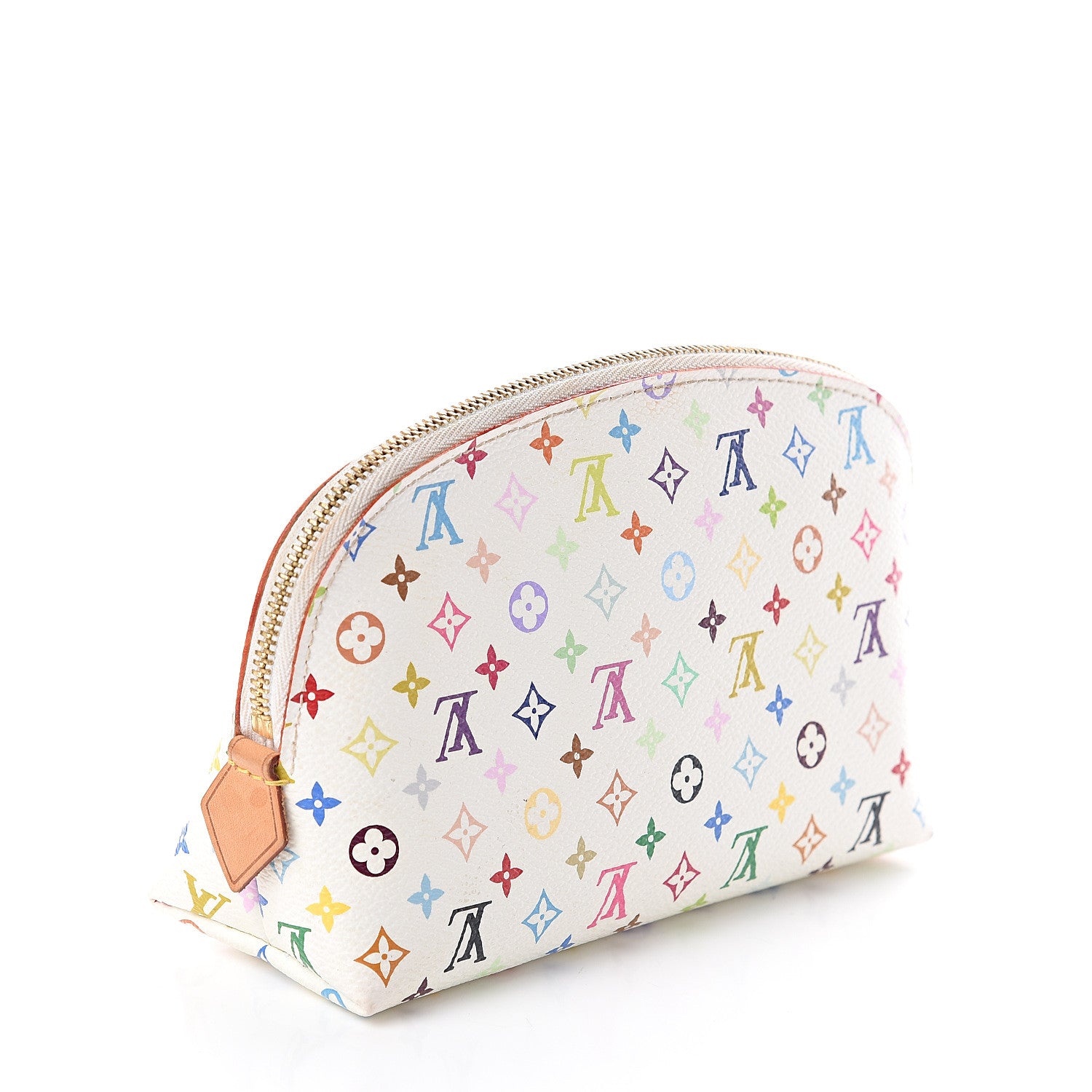 Louis Vuitton Monogram Multicolor Cosmetic Pouch White Litchi 2 of 7