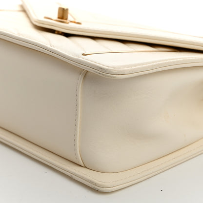 Chanel Lambskin Reversed Chevron Quilted Flap White 10 of 17