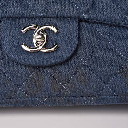 Chanel Jersey Quilted Maxi Single Flap Blue 10 of 14