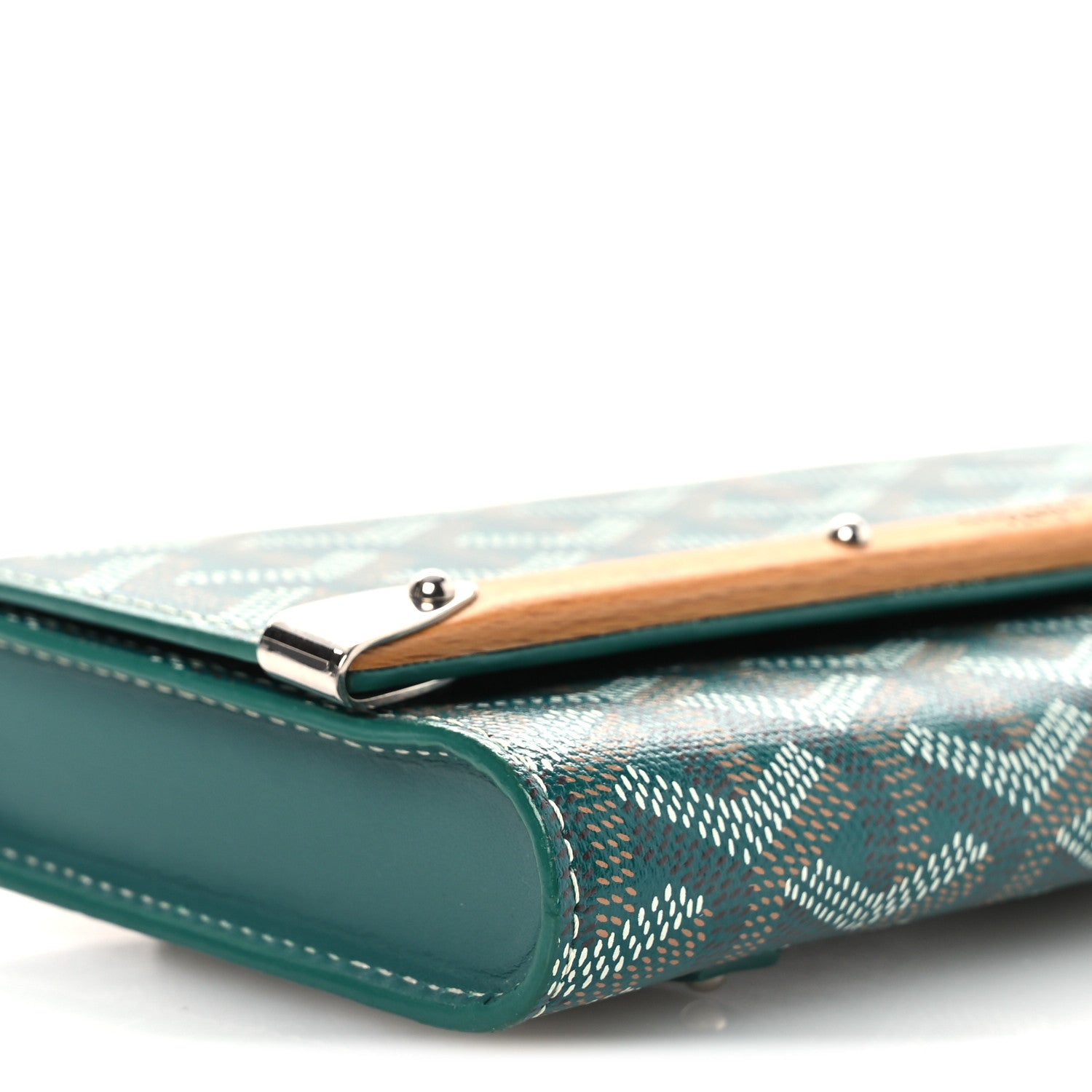 Goyard Goyardine Monte Carlo Bois Clutch Green 8 of 9