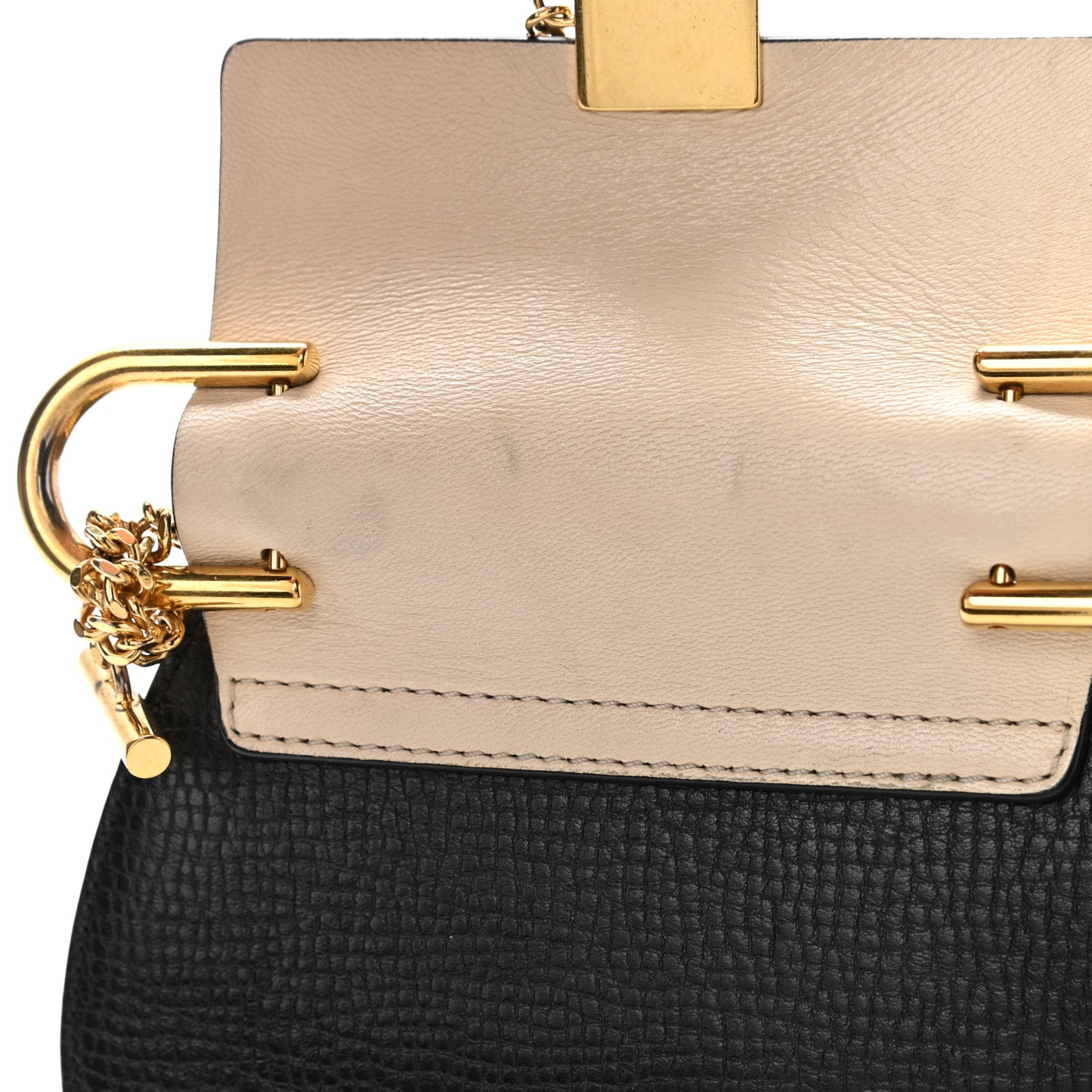 Textured Calfskin Lambskin Nano Drew Shoulder Bag Black