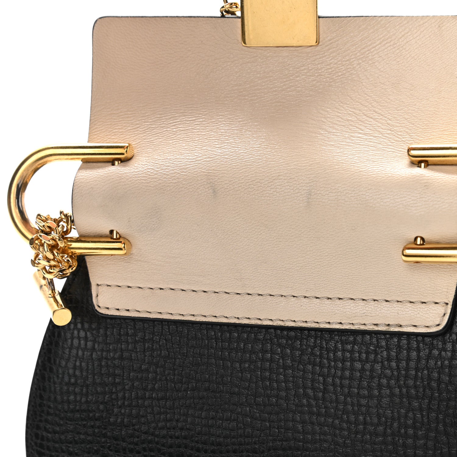 Chloe Textured Calfskin Lambskin Nano Drew Shoulder Bag Black 10 of 15