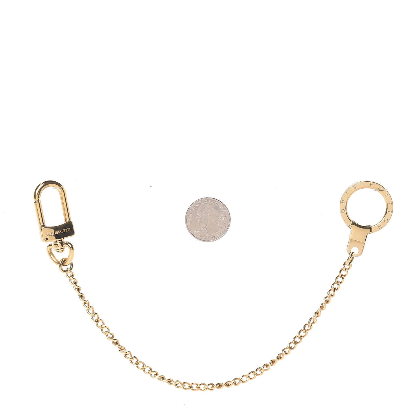 Metal Pochette Extender Key Ring Chain Gold