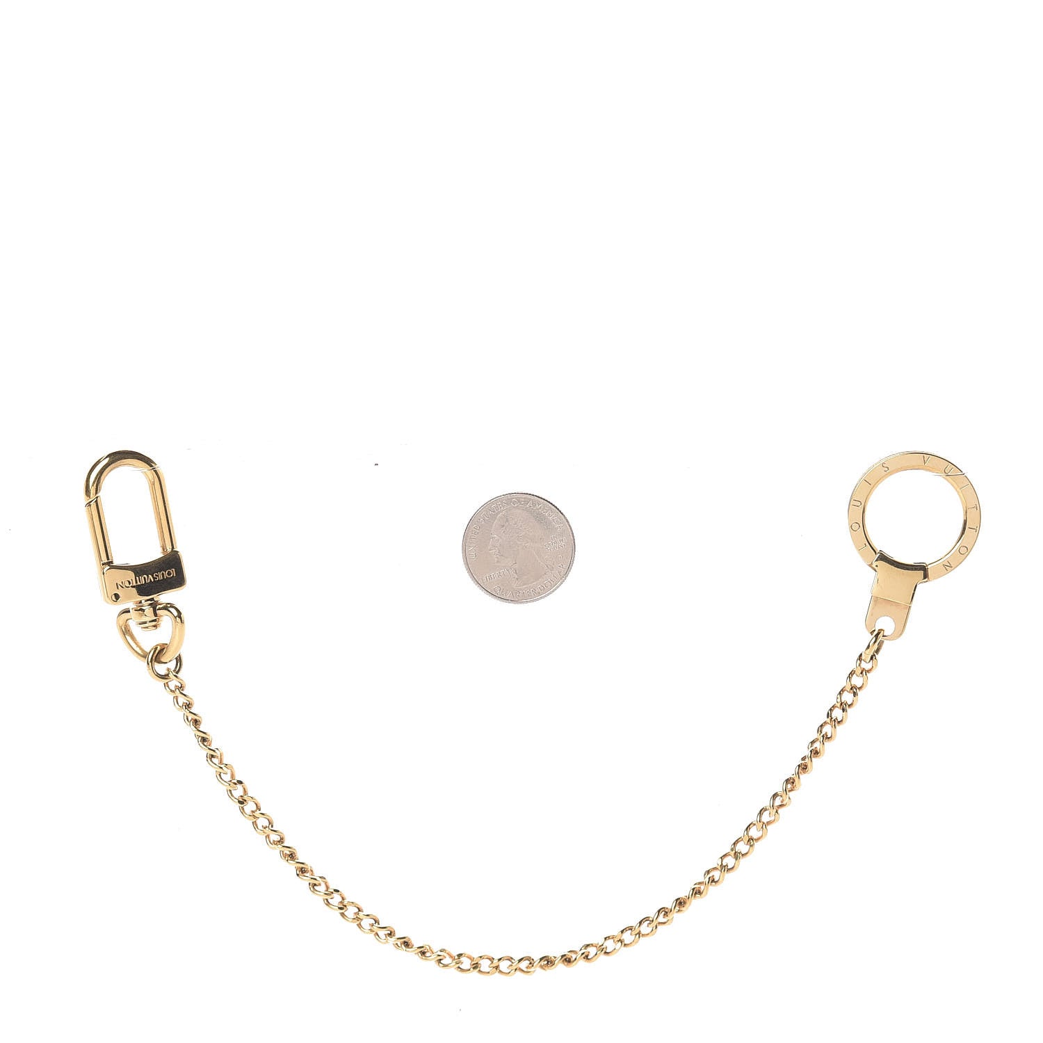 Louis Vuitton Metal Pochette Extender Key Ring Chain Gold 2 of 2