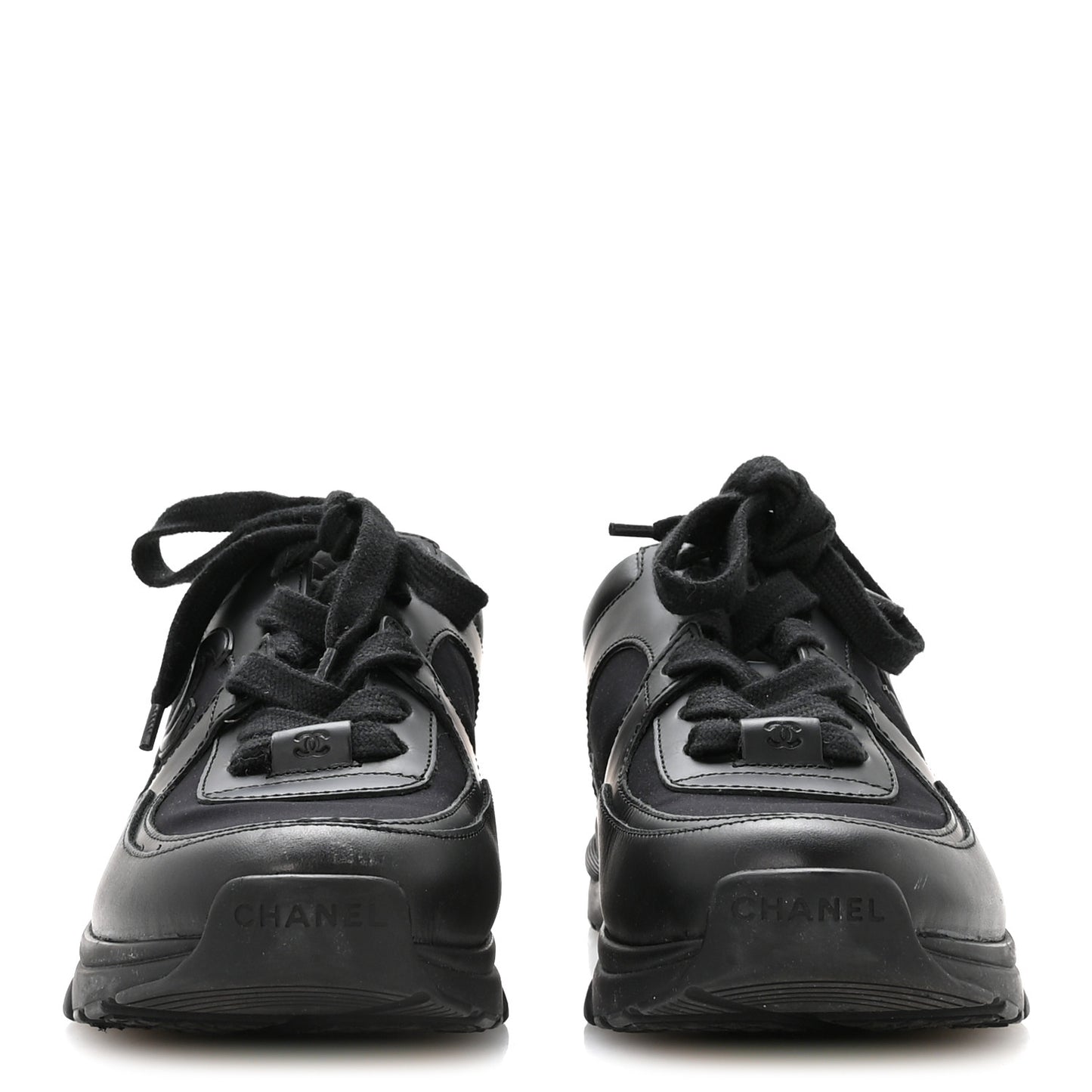 Calfskin Lambskin CC Uniform Sneakers 40 Black