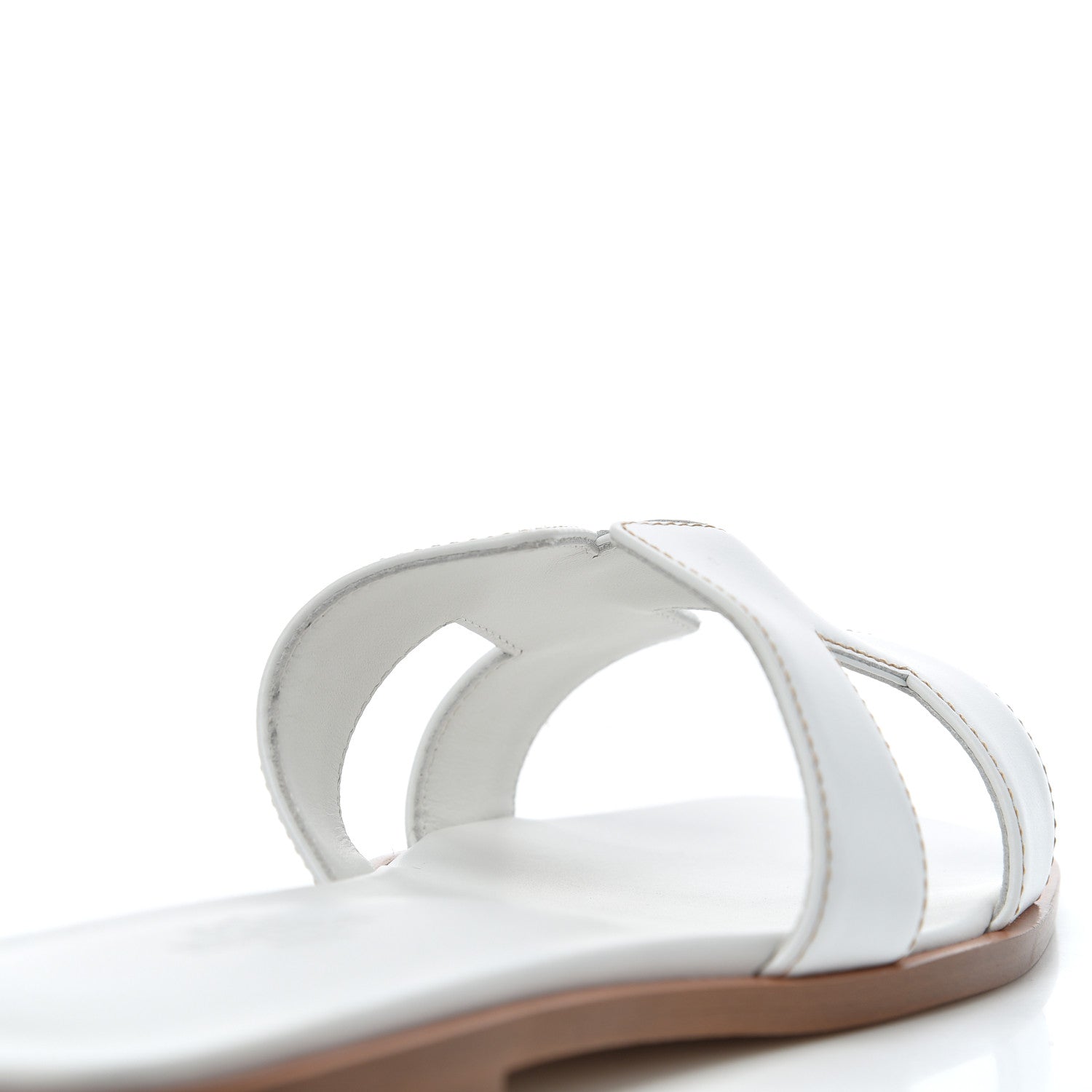 Hermes Box Calfskin Oran Sandals 37 White 10 of 16