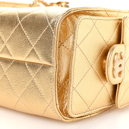 Chanel Metallic Caviar Quilted Mini Chanel 25 Handbag Gold 10 of 11