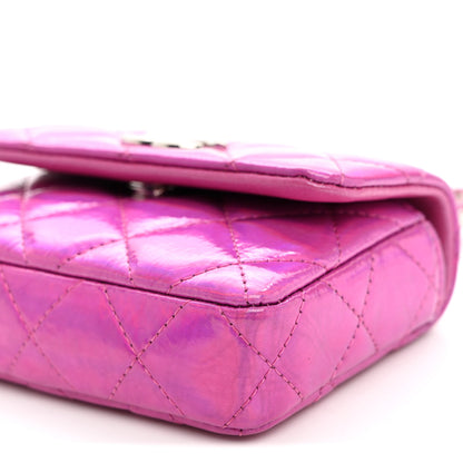 Chanel Patent Lambskin Quilted CC Hook Card Holder Pink 12 of 12