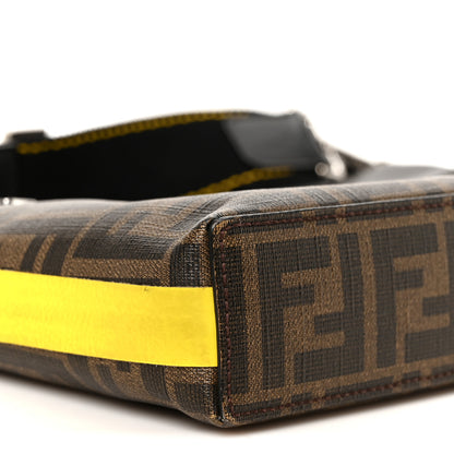 Fendi Glazed Fabric Vitello Liberty FF 1974 Medium East West Messenger Black Sunflower 10 of 11