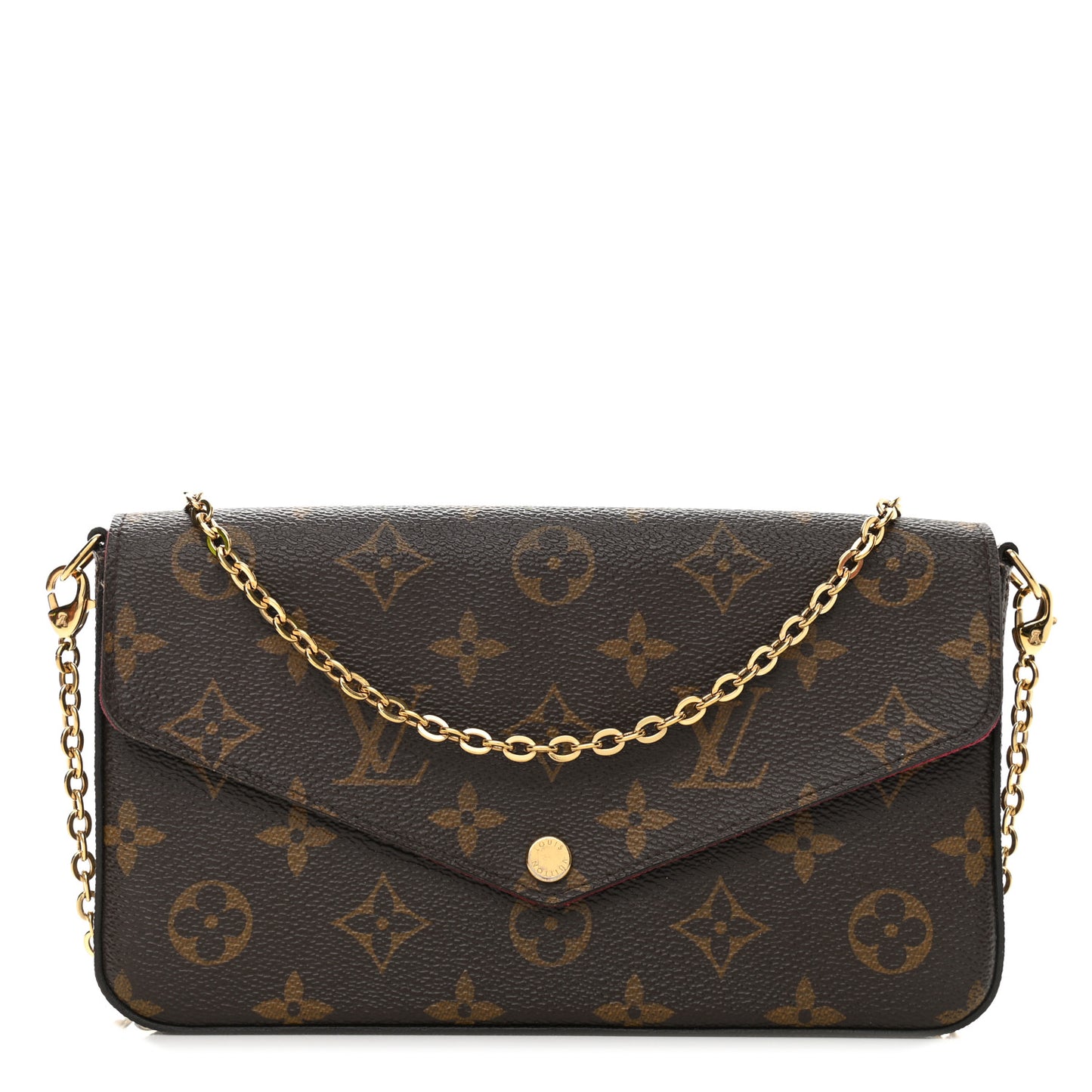 Monogram Pochette Felicie Chain Wallet Fuchsia