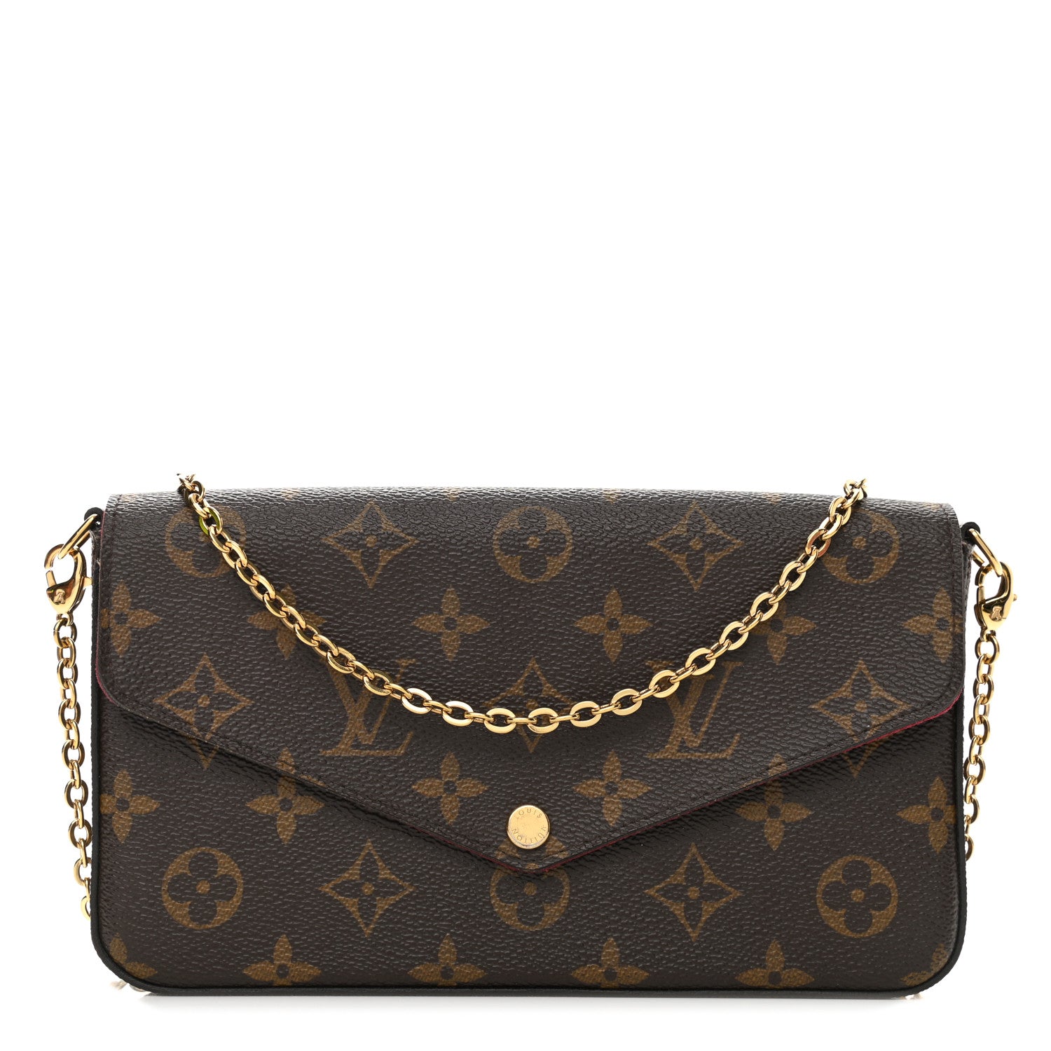 Louis Vuitton Monogram Pochette Felicie Chain Wallet Fuchsia 3 of 10