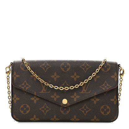 Louis Vuitton Monogram Pochette Felicie Chain Wallet Fuchsia 3 of 10