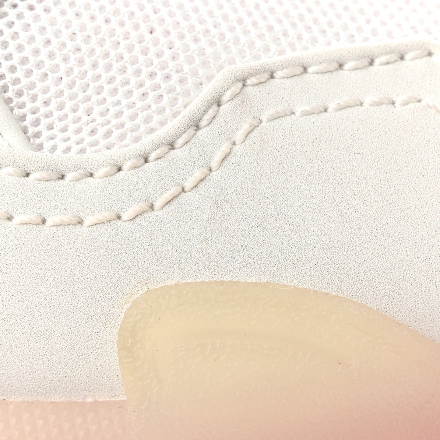 Fabric Mesh Clear Sole Womens Triple S Sneakers 38 White Pink