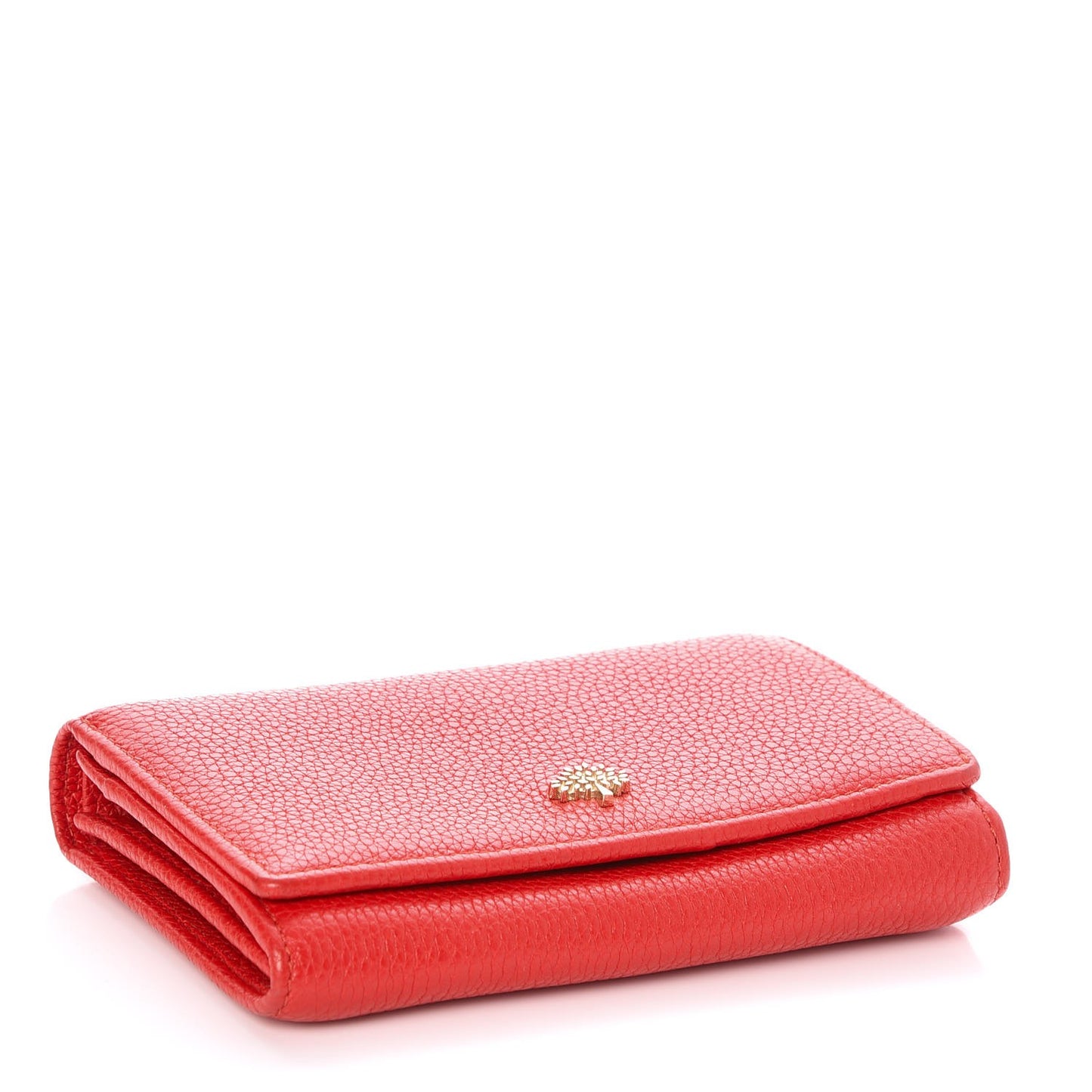 Glossy Goatskin Tree French Purse Wallet Poppy Red
