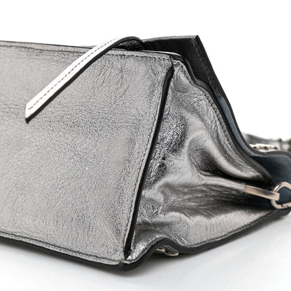 Prada Metallic Glace Calfskin Studded Etiquette Flap Cromo Astrale 10 of 10