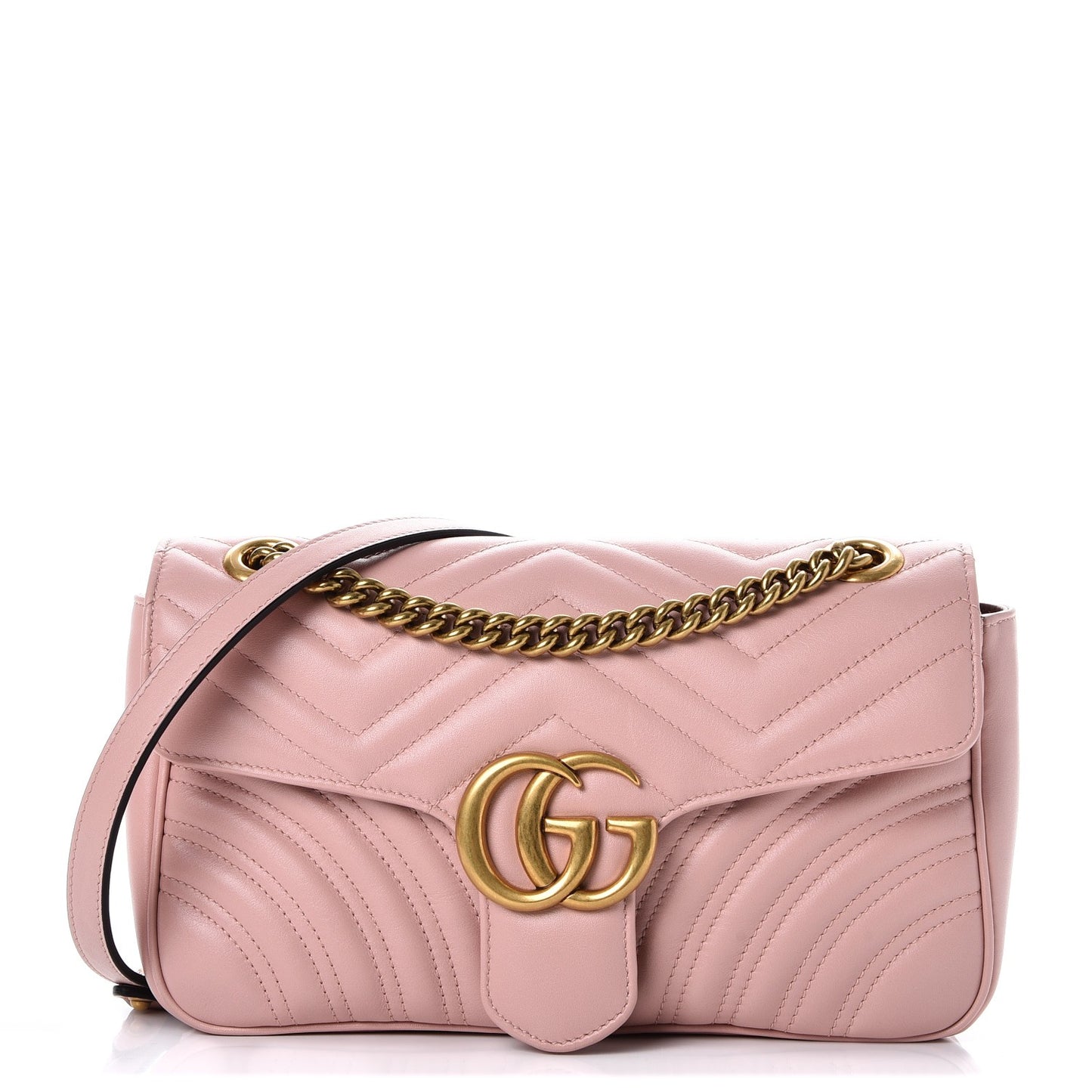 Calfskin Matelasse Small GG Marmont Shoulder Bag Perfect Pink