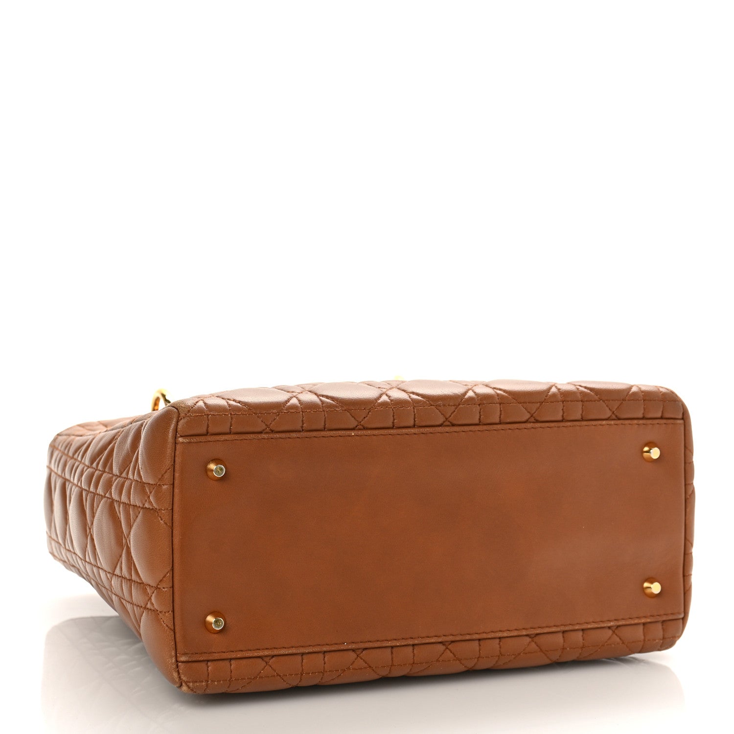 Christian Dior Lambskin Cannage Medium Lady Dior Tan 4 of 12