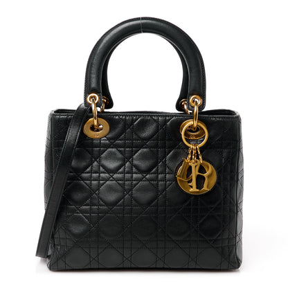 Christian Dior Lambskin Cannage Medium Lady Dior Black 1 of 11