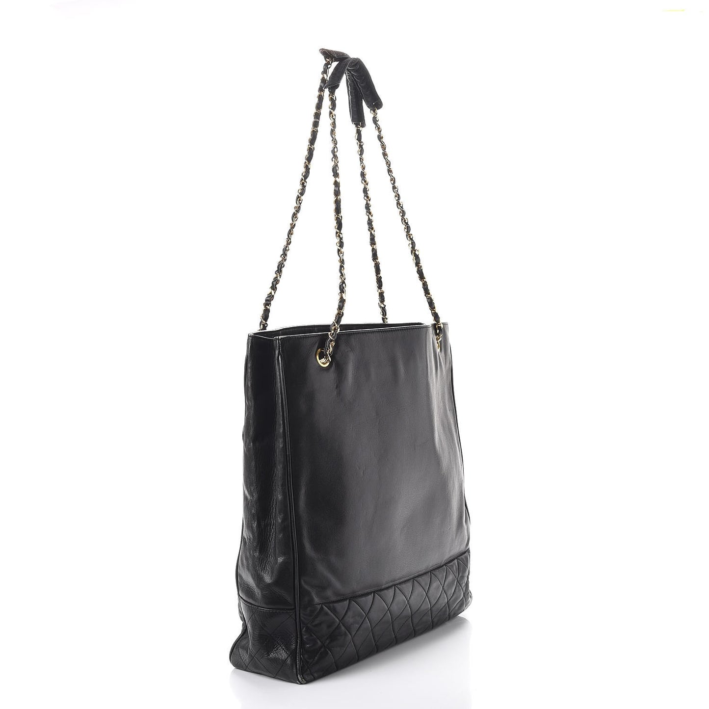 Lambskin Quilted Tote Black
