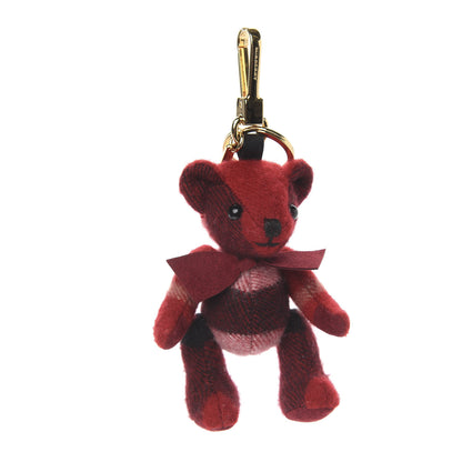 Burberry Cashmere Check Thomas Bear Bag Charm Parade Red 1 of 3