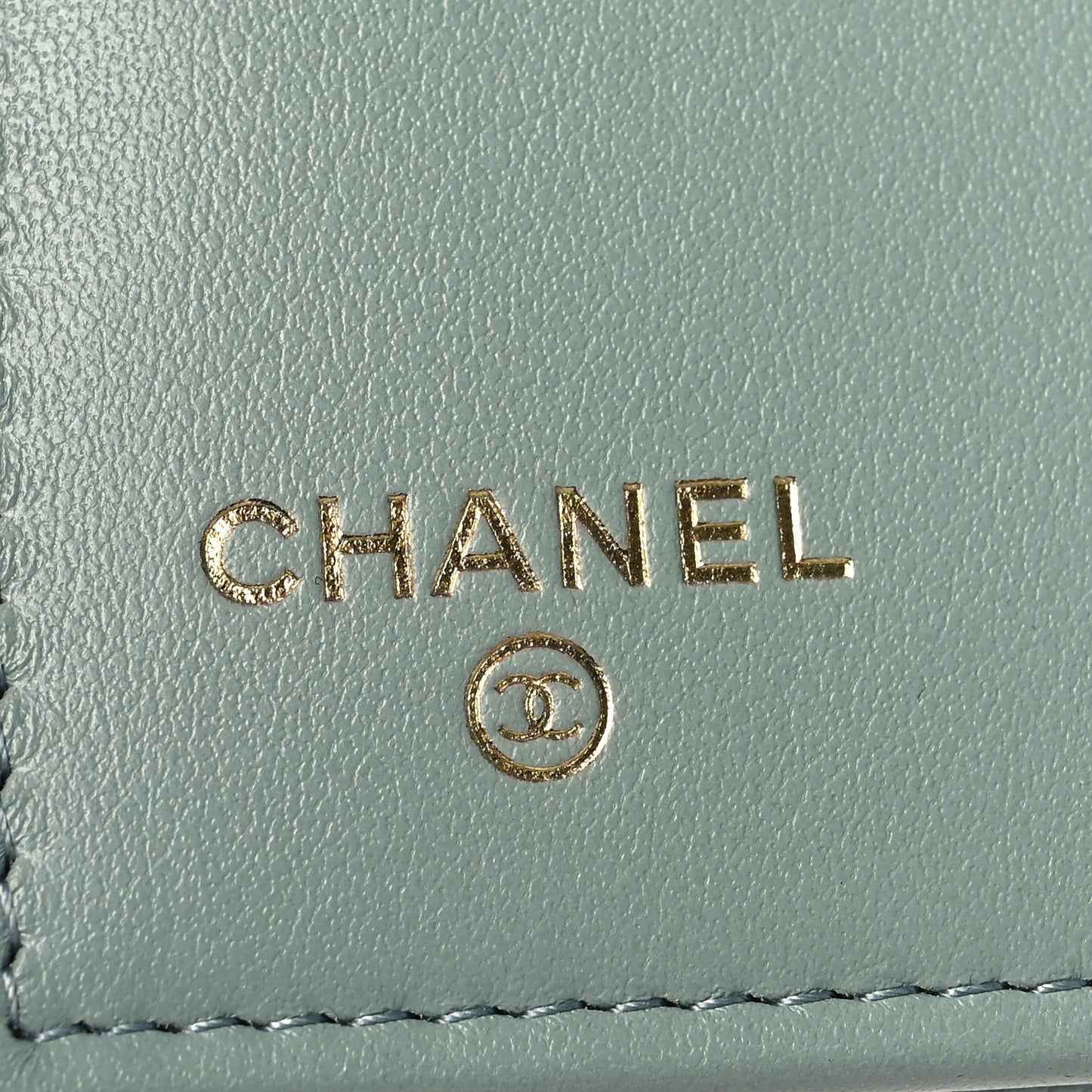 Caviar Quilted Medium Flap Wallet Light Blue