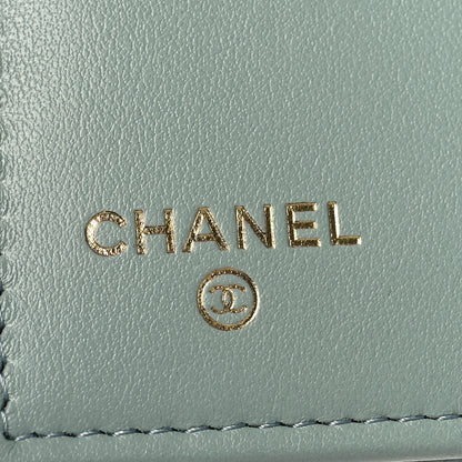 Chanel Caviar Quilted Medium Flap Wallet Light Blue 7 of 10