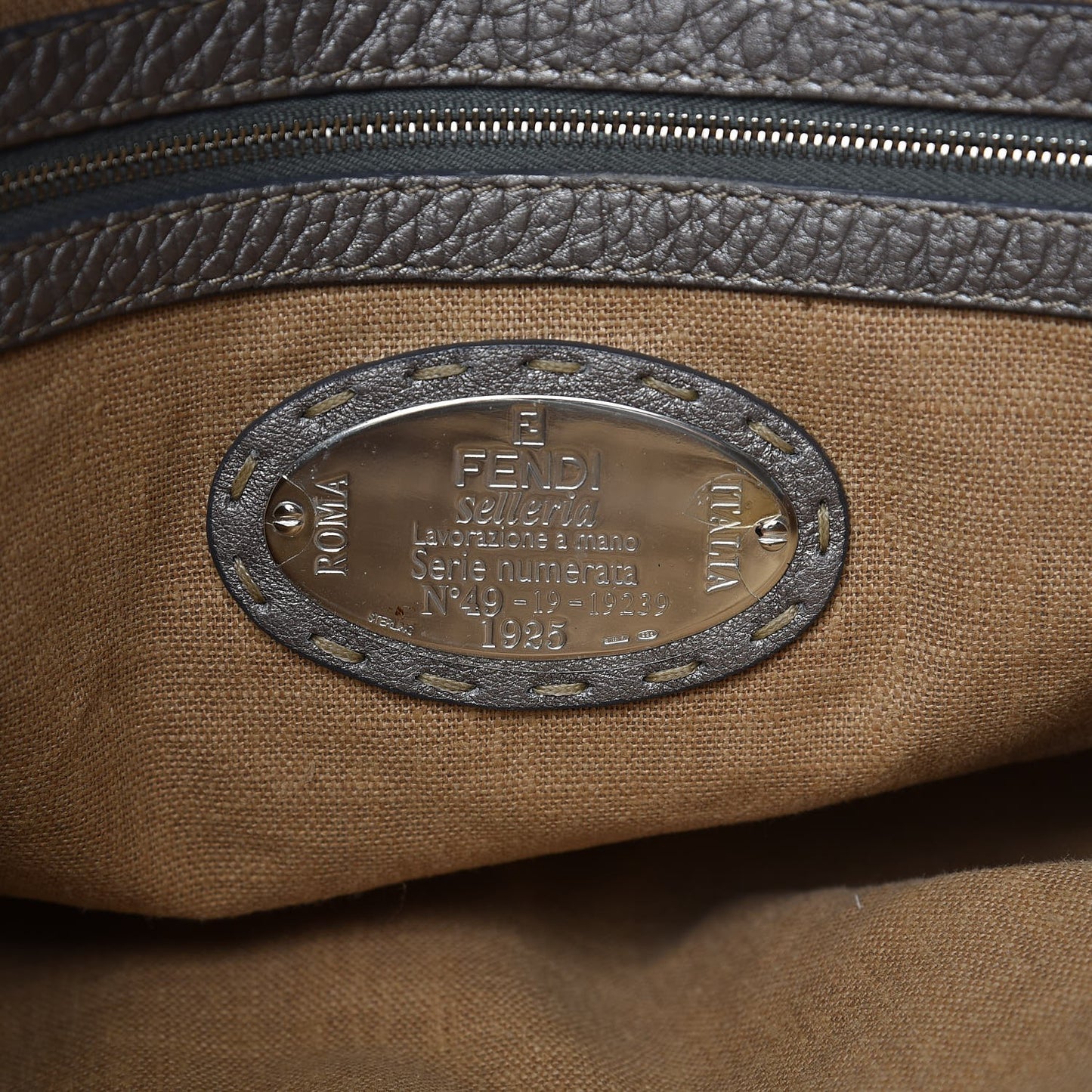 Cuoio Romano Selleria Medium Linda Satchel Peltro