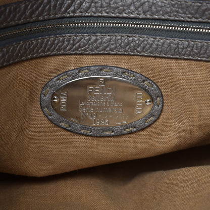 Fendi Cuoio Romano Selleria Medium Linda Satchel Peltro 6 of 13