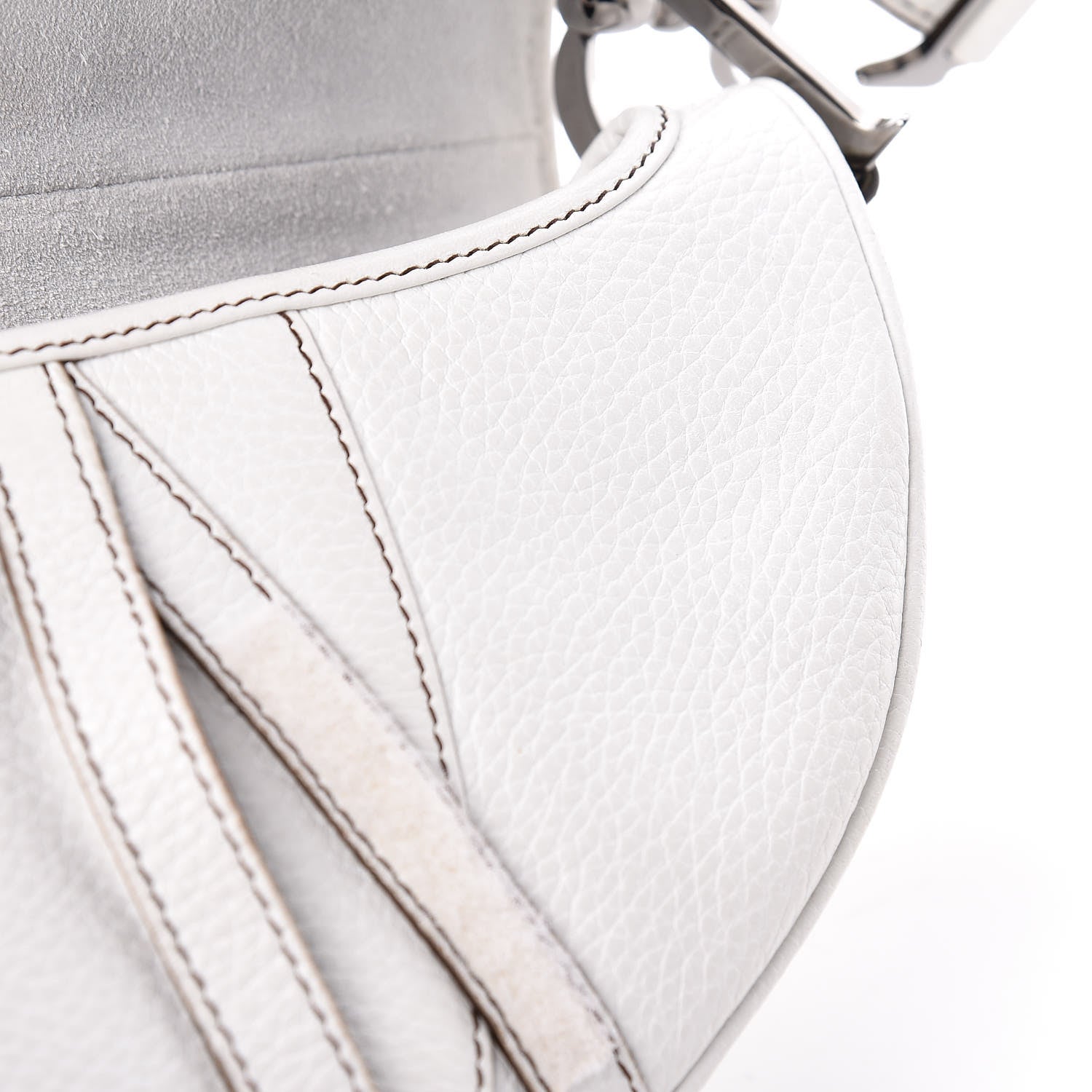 Christian Dior Calfskin Saddle Bag White 18 of 19