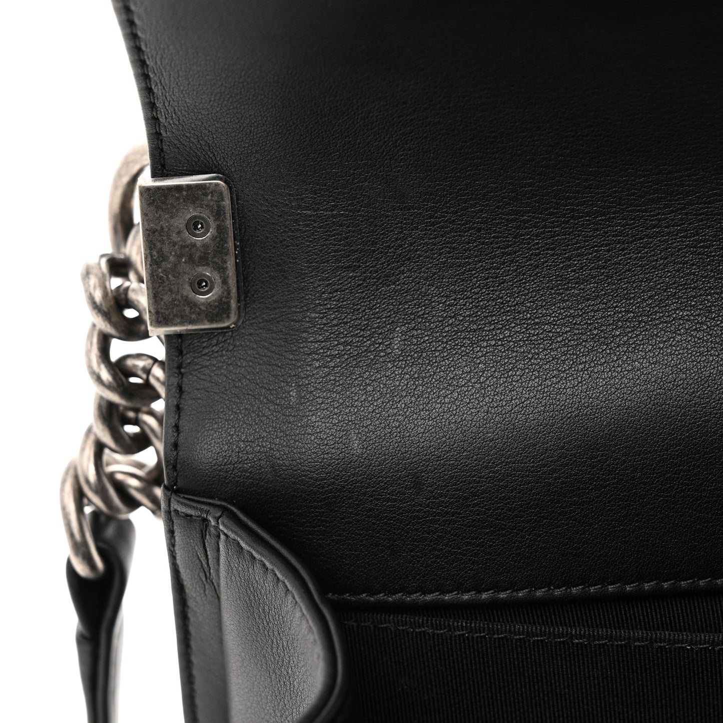 Calfskin Quilted Medium Boy Flap Black