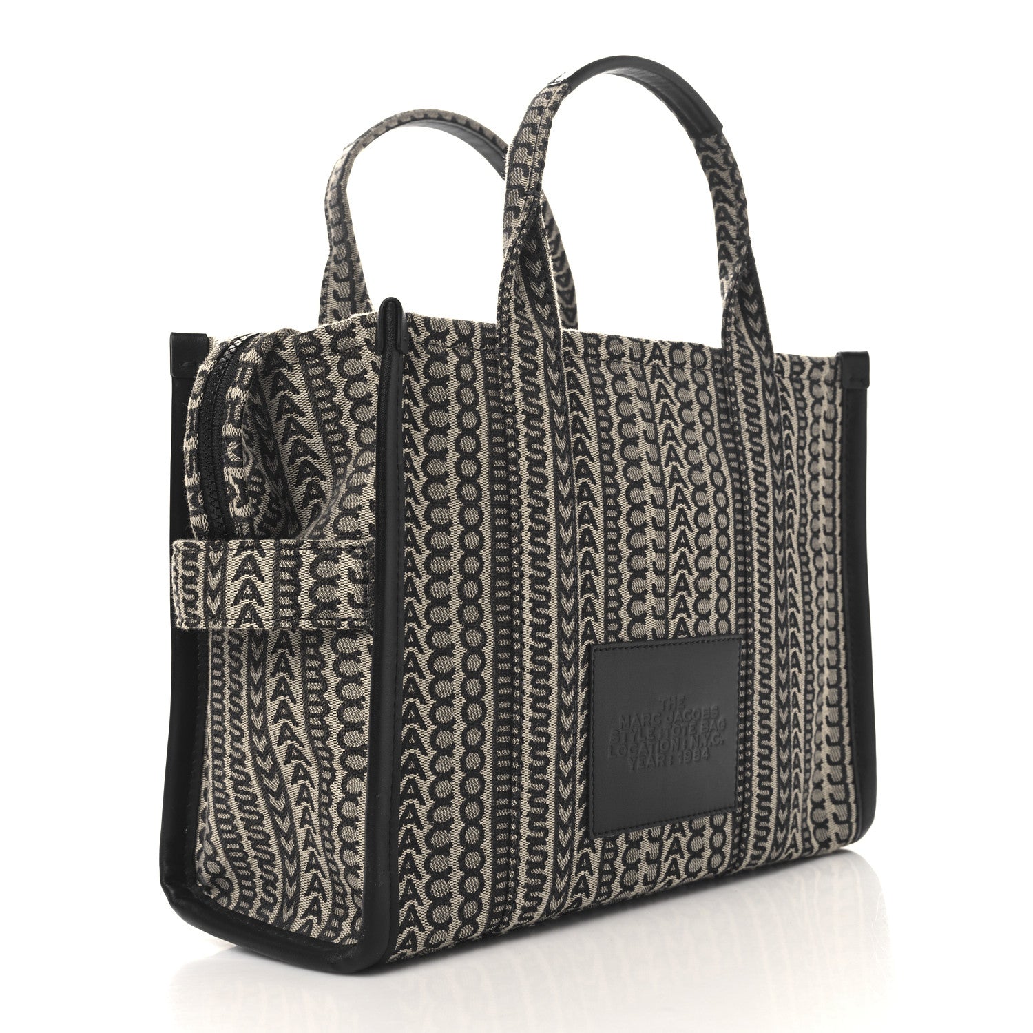 Marc Jacobs Cotton Jacquard Monogram Medium The Traveler Tote Bag Beige Multicolor 3 of 9