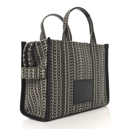 Marc Jacobs Cotton Jacquard Monogram Medium The Traveler Tote Bag Beige Multicolor 3 of 9