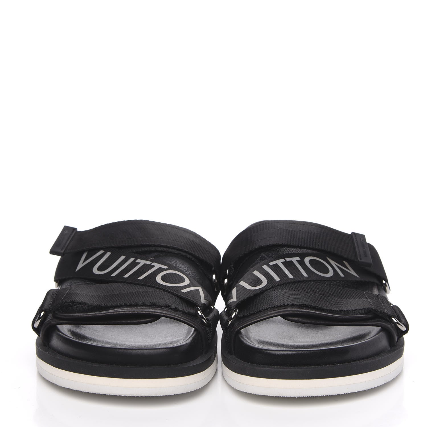 Louis Vuitton Monogram Eclipse Mens Honolulu Mules 5 Black 2 of 7
